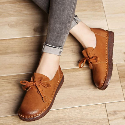 Lace-up Loafers Casual Flat Shoe Pregnant Women Shoe Mother Driving Shoe