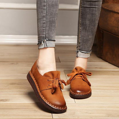 Lace-up Loafers Casual Flat Shoe Pregnant Women Shoe Mother Driving Shoe