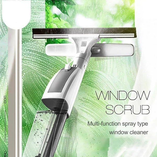 GlassCleaningBrushwithWaterSprayWindowCleanerHighqualityaluminumlonghandleWiperandclothcombosilicone