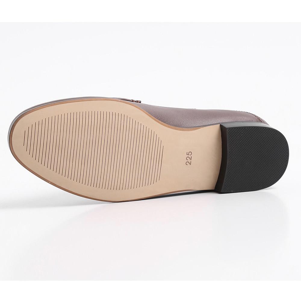 Genuine Leather Flats Shoes Women Black Flats Woman Metal Decoration Shoes