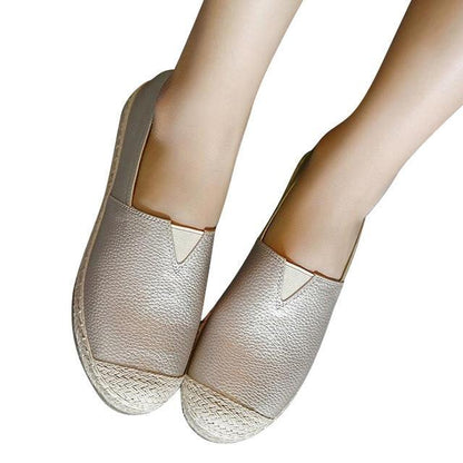 New Loafers Weave Straw Ballet Flats Casual Fisherman Shoes