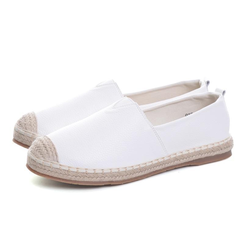 New Loafers Weave Straw Ballet Flats Casual Fisherman Shoes