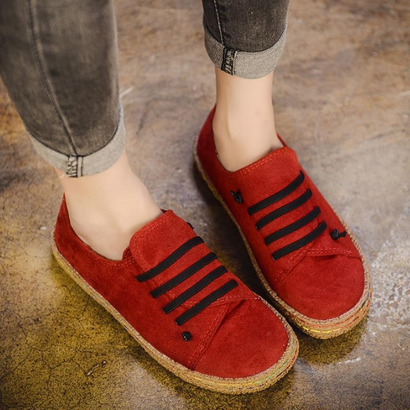 Women Plus Size Loafers Round Toe Slip On Casual Shoes