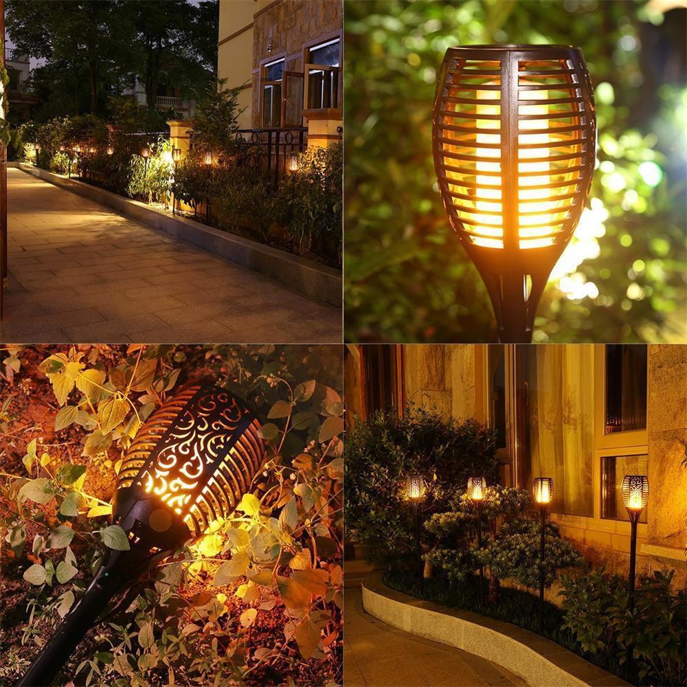 Outdoor LED Solar Flickering Flame Torch Light