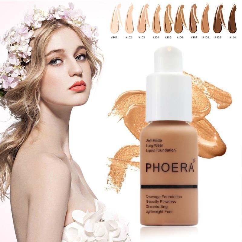 PHOERA Foundation Soft Matte Full Coverage Liquid Face Makeup Cream