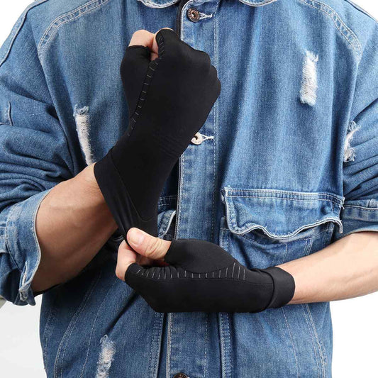 Arthritis Compression Gloves Copper Fiber Therapy