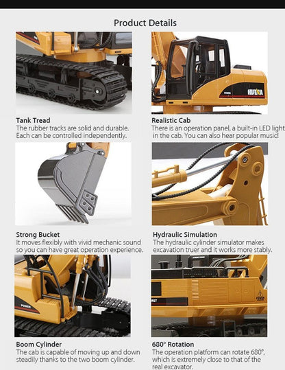 RC Excavator Caterpillar Remote Controlled Construction  Toy