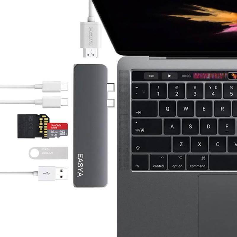 Aluminum USB-C Hub for MacBook Pro/Air