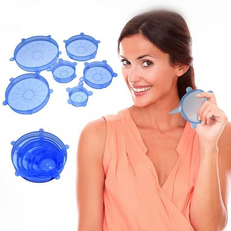 Reusable Silicone Stretch Lids  6pcs Universal Bowl Lid Cover