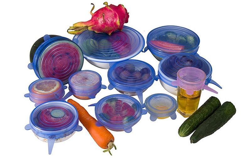 Reusable Silicone Stretch Lids  6pcs Universal Bowl Lid Cover