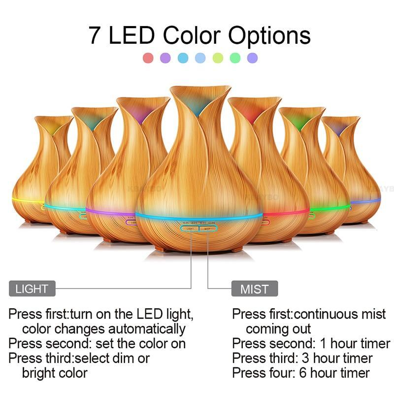 400mL Essential Oil Diffuser and Humidifier w/ Mood LED Lights