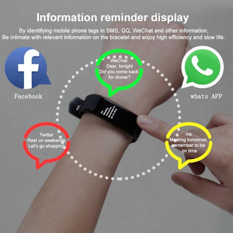 Health Bracelet Heart Rate Blood Pressure Smart Band Fitness Tracker Smartband Wristband honor mi Band 3 fit bit Smart Watch