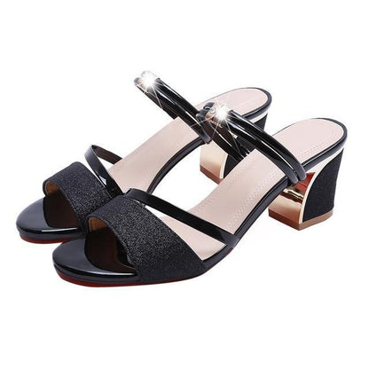 High Heel Sandals Women Shoes Peep toe Square Heels