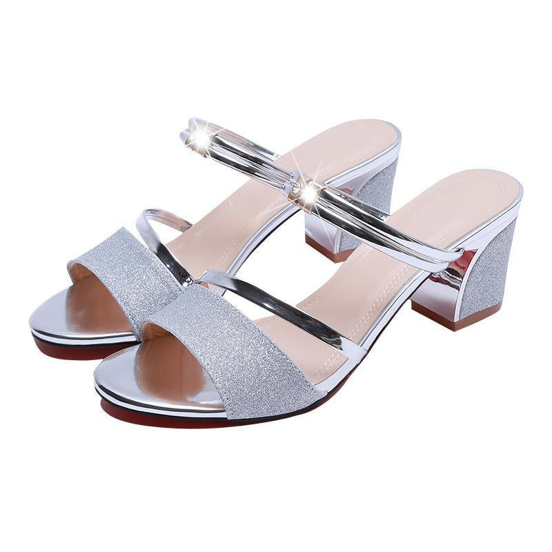 High Heel Sandals Women Shoes Peep toe Square Heels