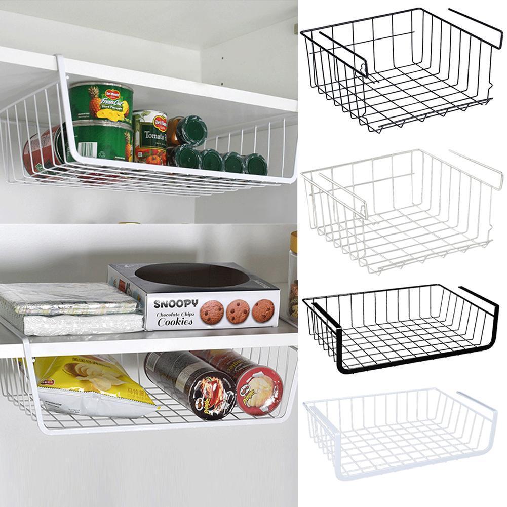 Home Storage Basket Kitchen Multifunctional Storage Rack Under Cabinet Storage Shelf Basket Wire Rack Organizer Storage