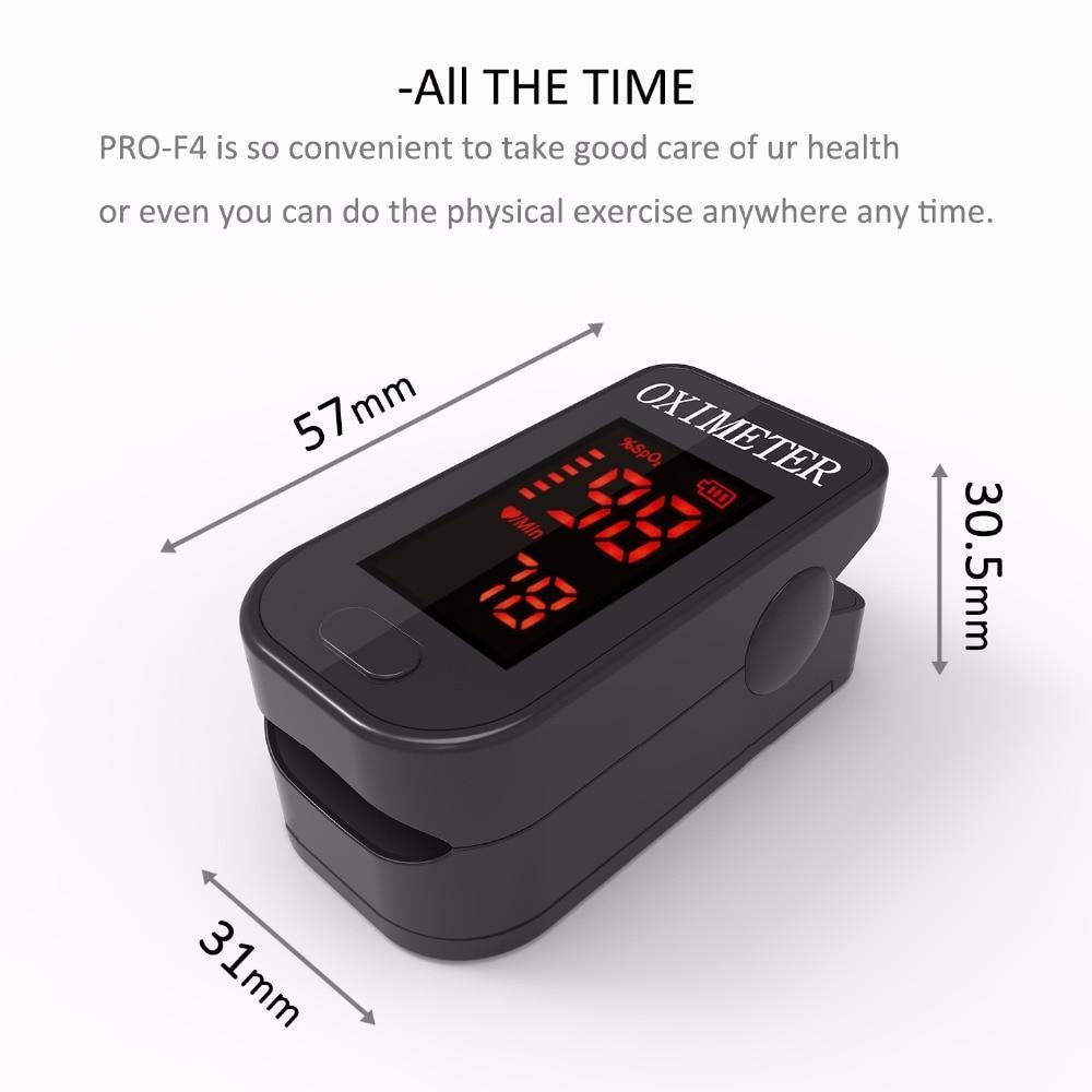 Household Health Monitors Oximeter CE Medical Heart Rate Monitor LED Fingertip Pulse Oximeter Finger Blood Oxygen Cool Black