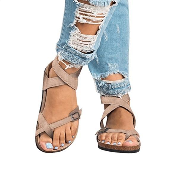 women's Flat-bottomed pedal sandals