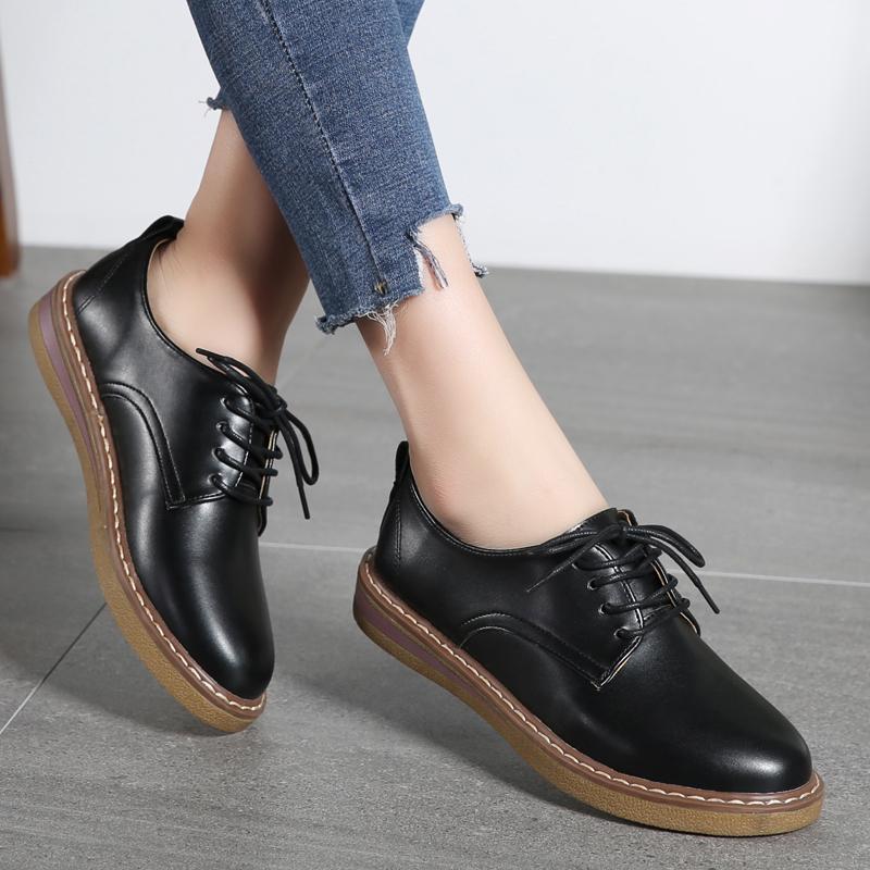 women oxford shoes warming fur women's genuine leather shoes Large Size Ladies loafers