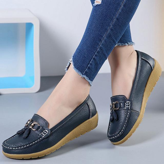 Genuine Leather Women Casual Shoes
