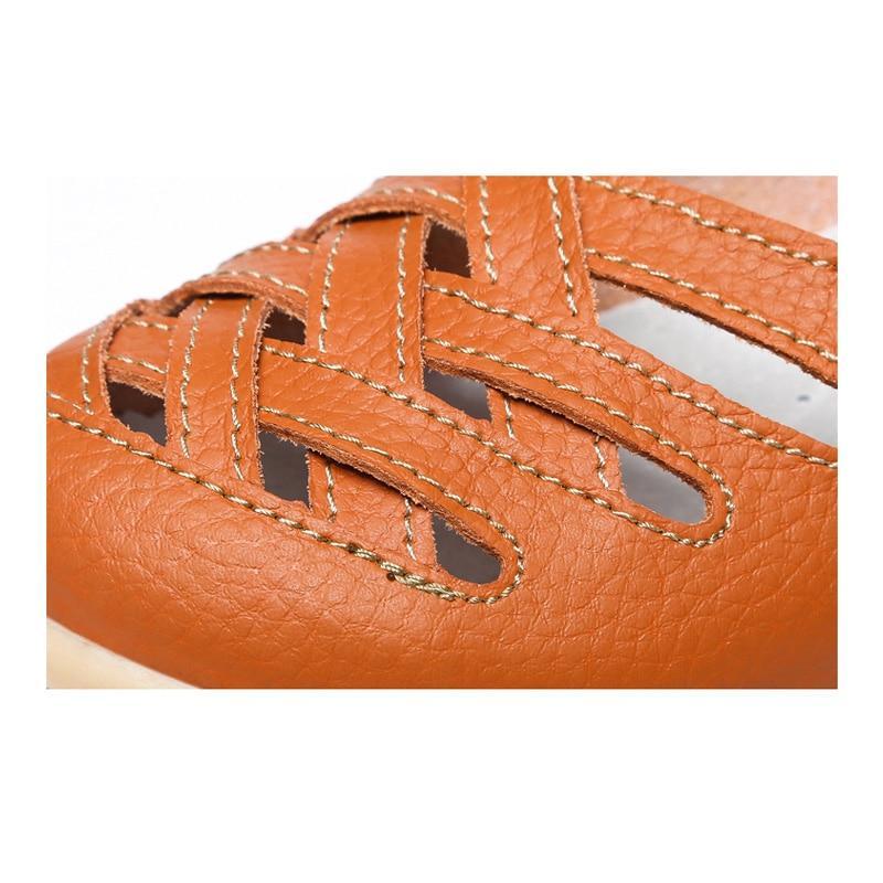 Genuine Leather Summer Women Flats Shoes