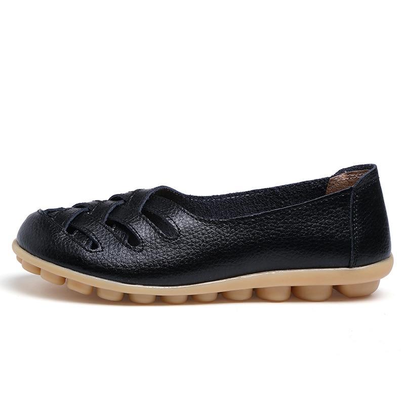 Genuine Leather Summer Women Flats Shoes