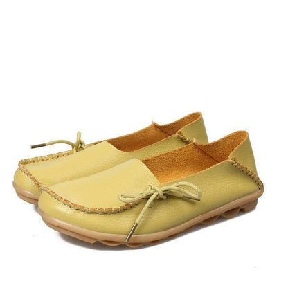 Women Flats Shoes  Large Size Real Leather Mommy Shoes