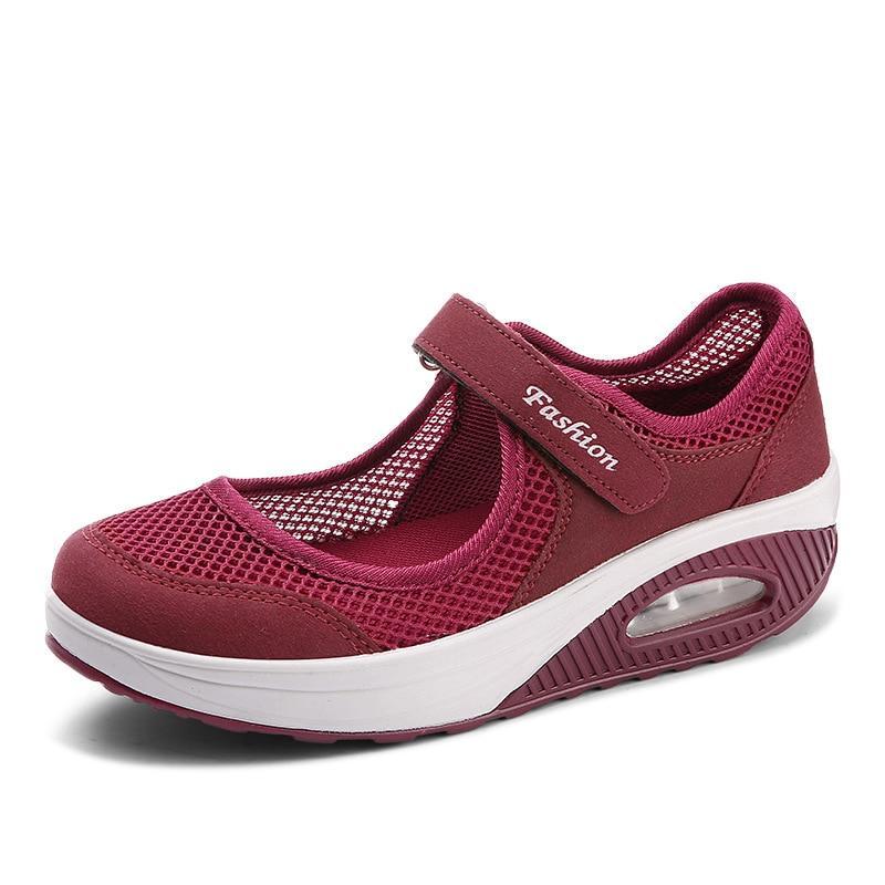 Fashion Women Flats Platform Shoes Breathable Mesh Casual Shoes