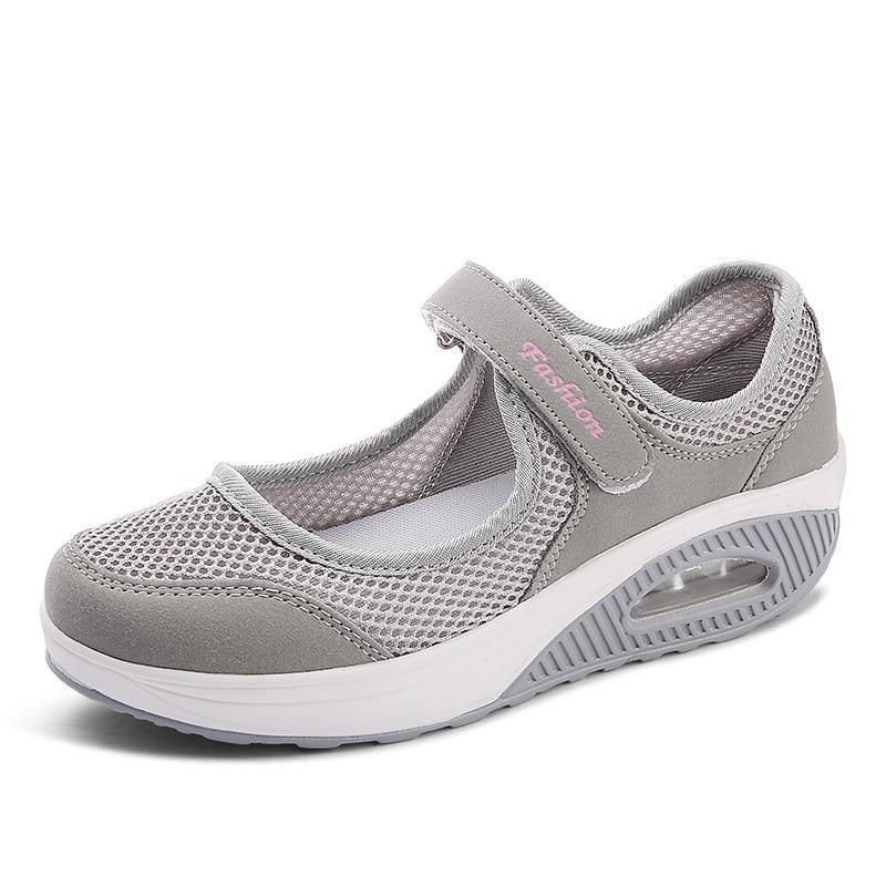 Fashion Women Flats Platform Shoes Breathable Mesh Casual Shoes