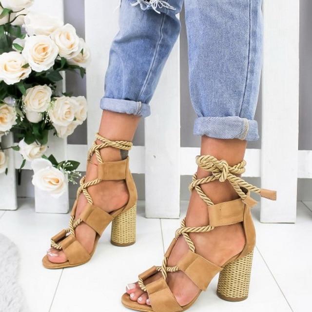 Espadrilles Women Sandals Heel Pointed Fish Mouth Sandals
