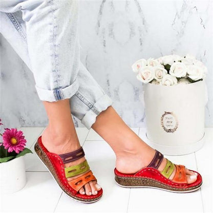 women sandals 3 Color stitching sandals