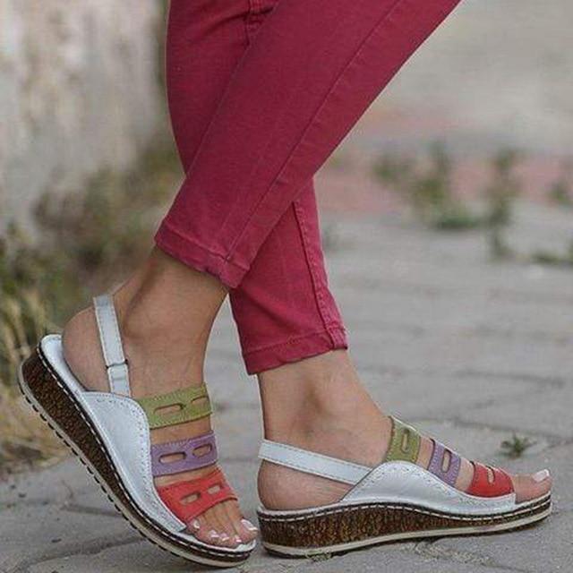 women sandals 3 Color stitching sandals