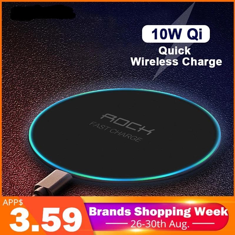 LED Breathing Light 10W Wireless Charger , Icool Fast Wireless Charging Pad For iPhone X XS 8 Samsung Huawei P30 Xiaomi