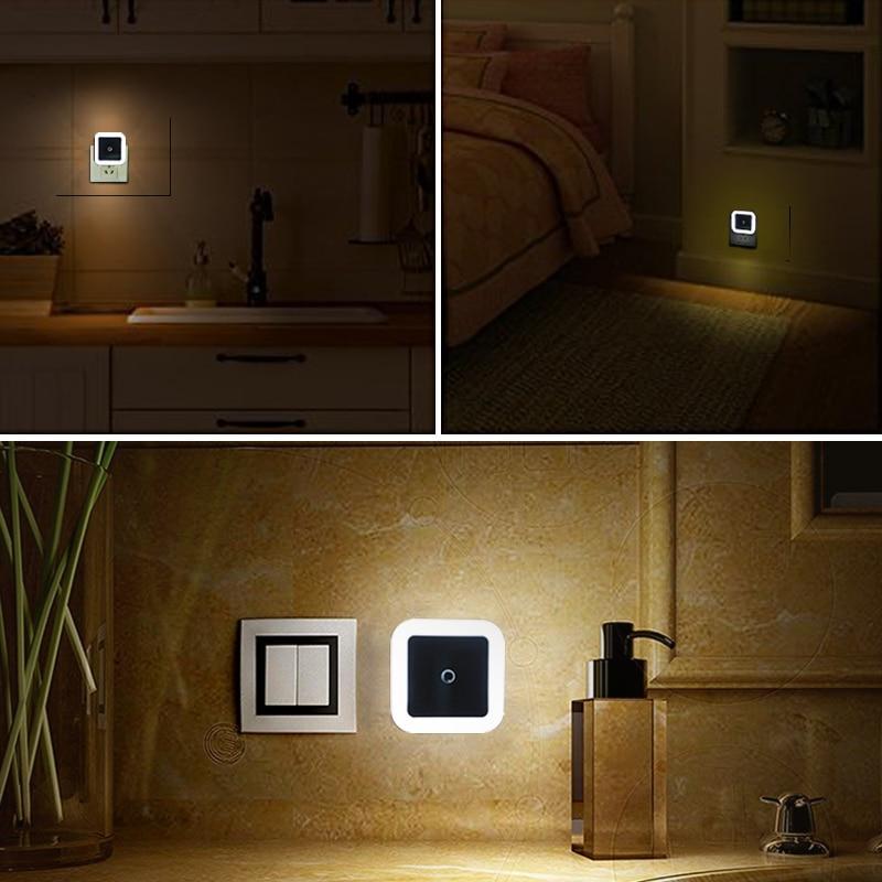 LED Night Light Mini Light Sensor Control 110V 220V EU US Plug Energy Saving Lamp For Children Kids Living Room Bedroom Lighting