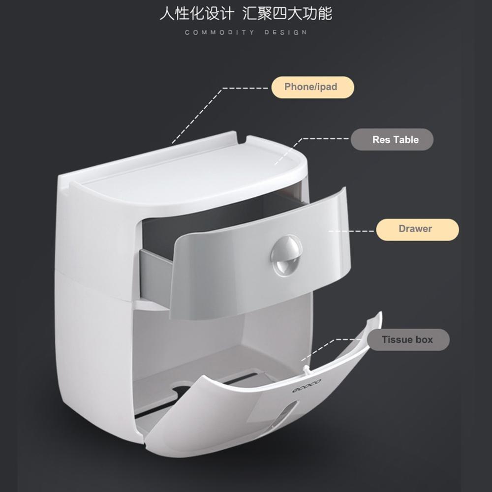 LF82003toilet paper holder plastic bathroom double paper tissue box wall mounted paper shelf storage box toilet tissue dispenser