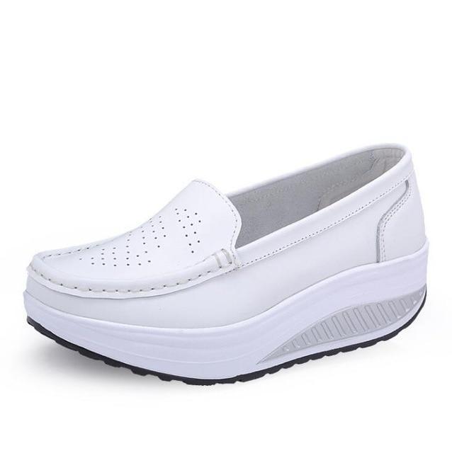 Women Flat Platform Shoes Woman White Nursing Shoes