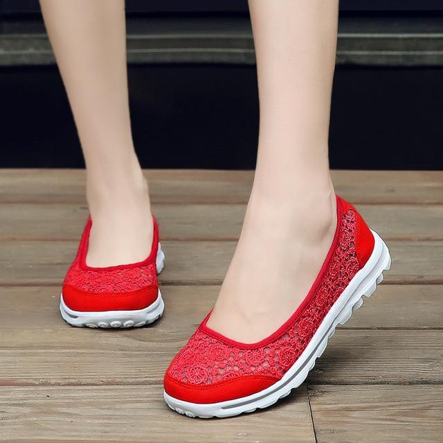 Plus Size New Pierced Lace Women Flats Shoes