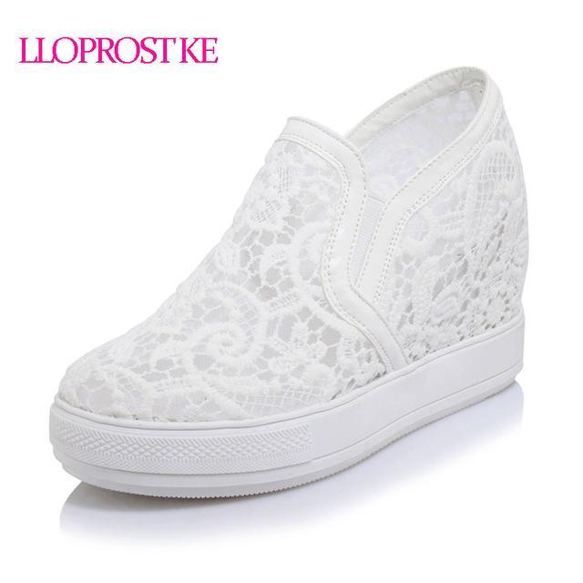 Elegant Loafers Shoes Women Casual Lace Round toe Shoes