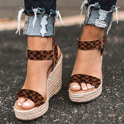 Black Women Sandals Open Toe Platform Wedges Sandals