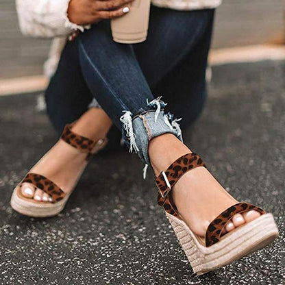 Black Women Sandals Open Toe Platform Wedges Sandals