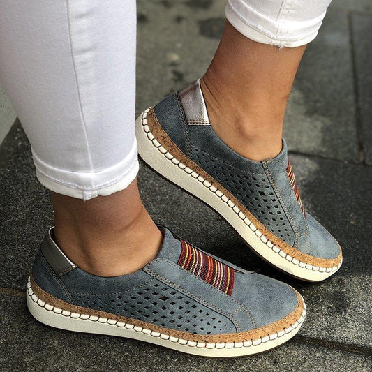 Laamei Leather Loafers Shoes Women  Sneaker Casual Comfortable Lady Loafers