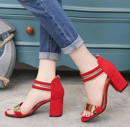 Gladiator Sandals Women Square heel Sandals Party Wedding Shoes Bling Bling Ladies Sandals