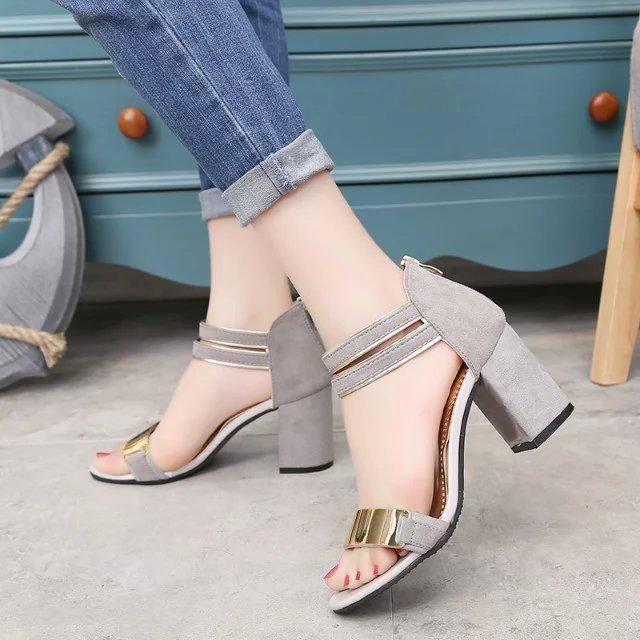 Gladiator Sandals Women Square heel Sandals Party Wedding Shoes Bling Bling Ladies Sandals