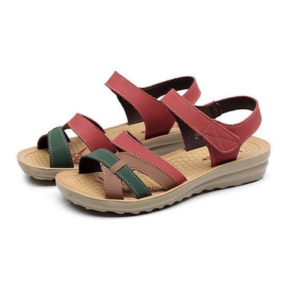 Leather Women Sandals Soft Bottom Mother Sandals