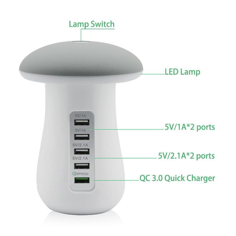 Multi-Port Fast Charging Dock & Lamp