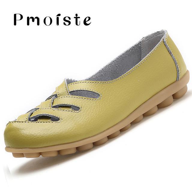 Loafers genuine leather flat women shoes