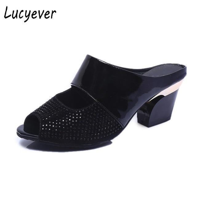 Fashion Women Leather Sandals Sexy Peep Toe Cut Out High Heels