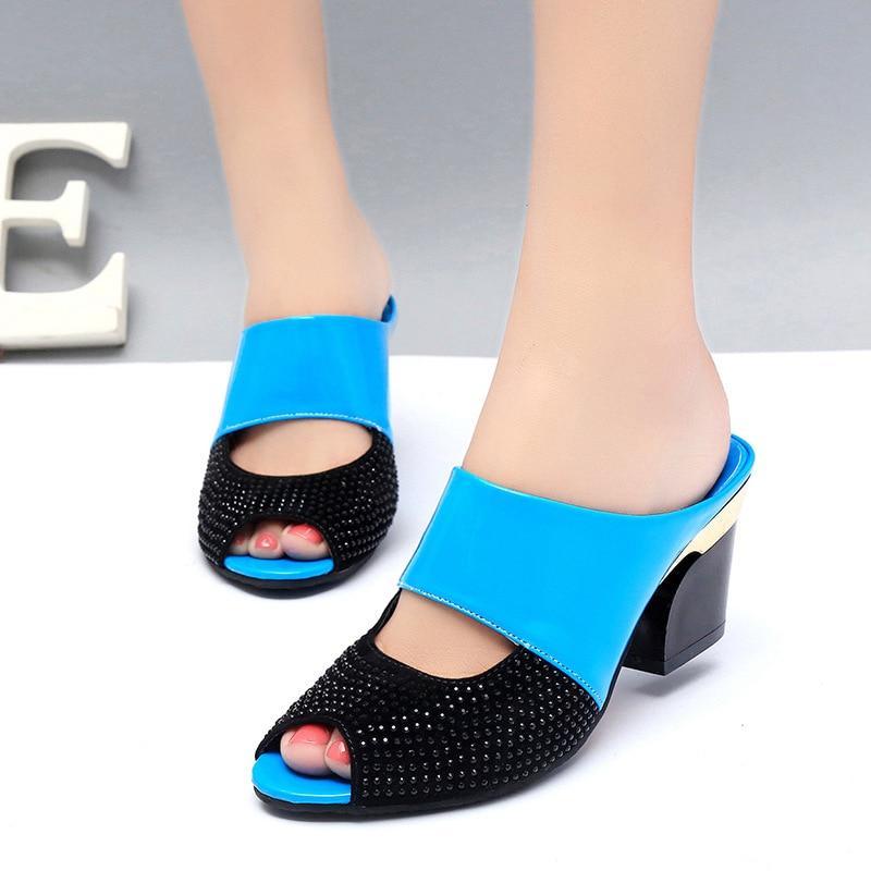 Fashion Women Leather Sandals Sexy Peep Toe Cut Out High Heels