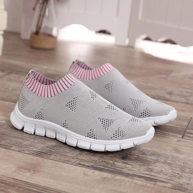 Plus Size Women Sneakers Knitting Sock Casual Shoes