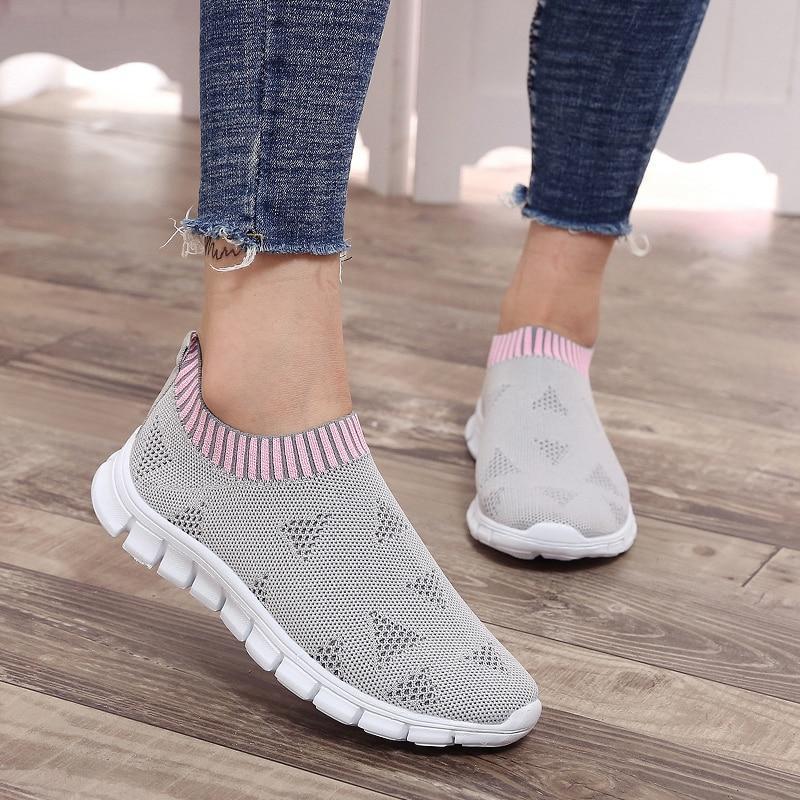Plus Size Women Sneakers Knitting Sock Casual Shoes