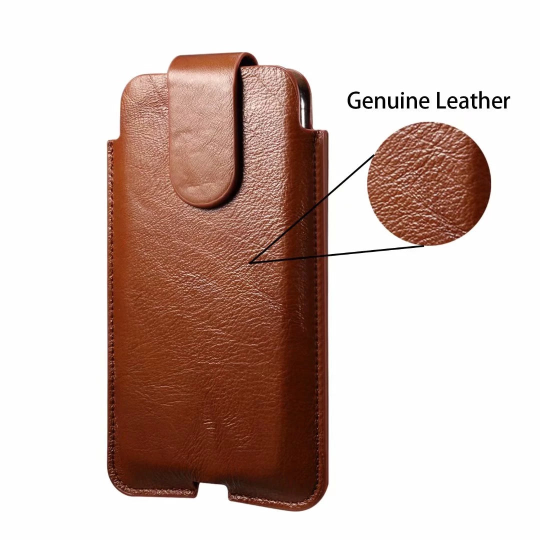 Luxury Genuine Leather Case For iPhone Samsung Smartphones